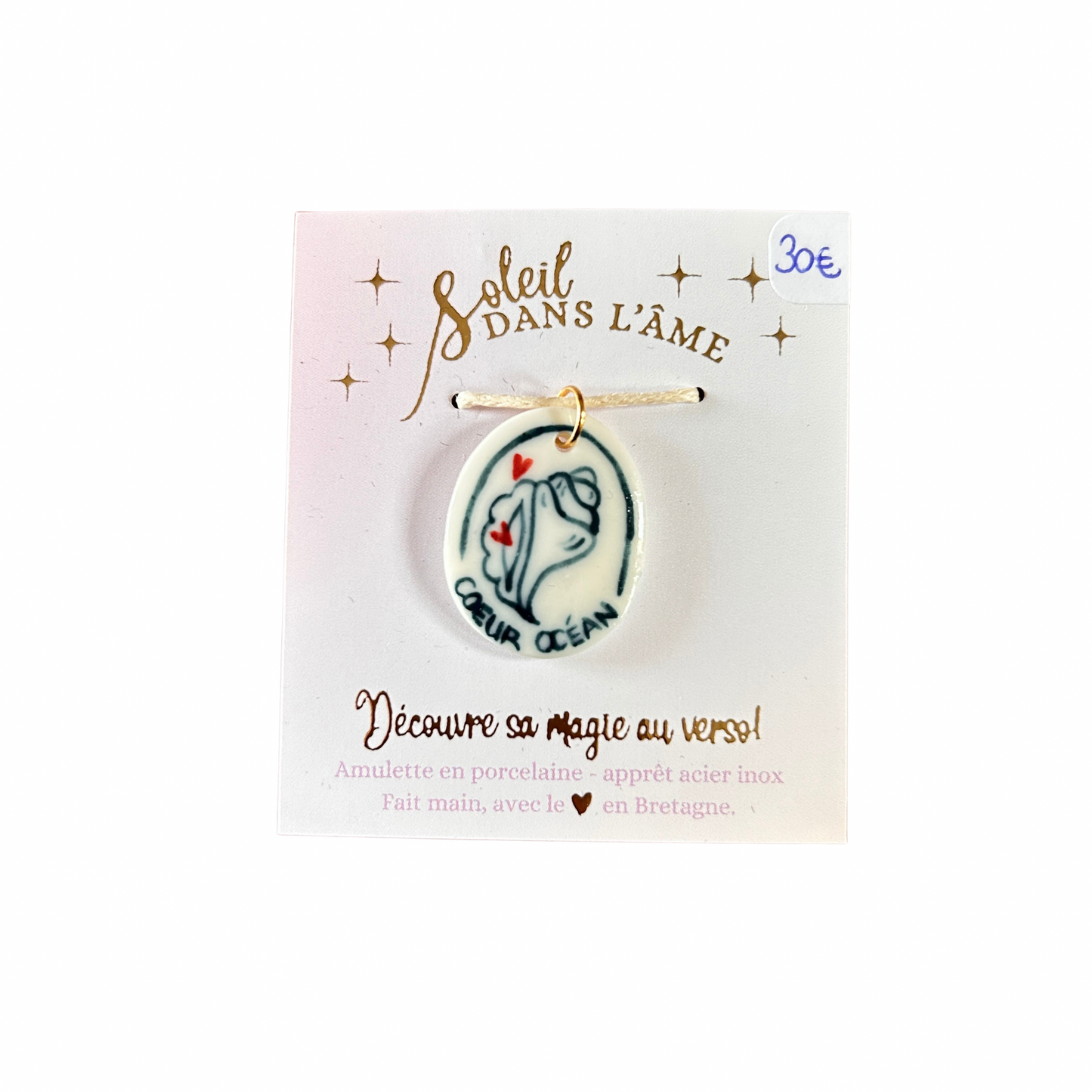 Amulette cœur océan Soleil dans l’âme