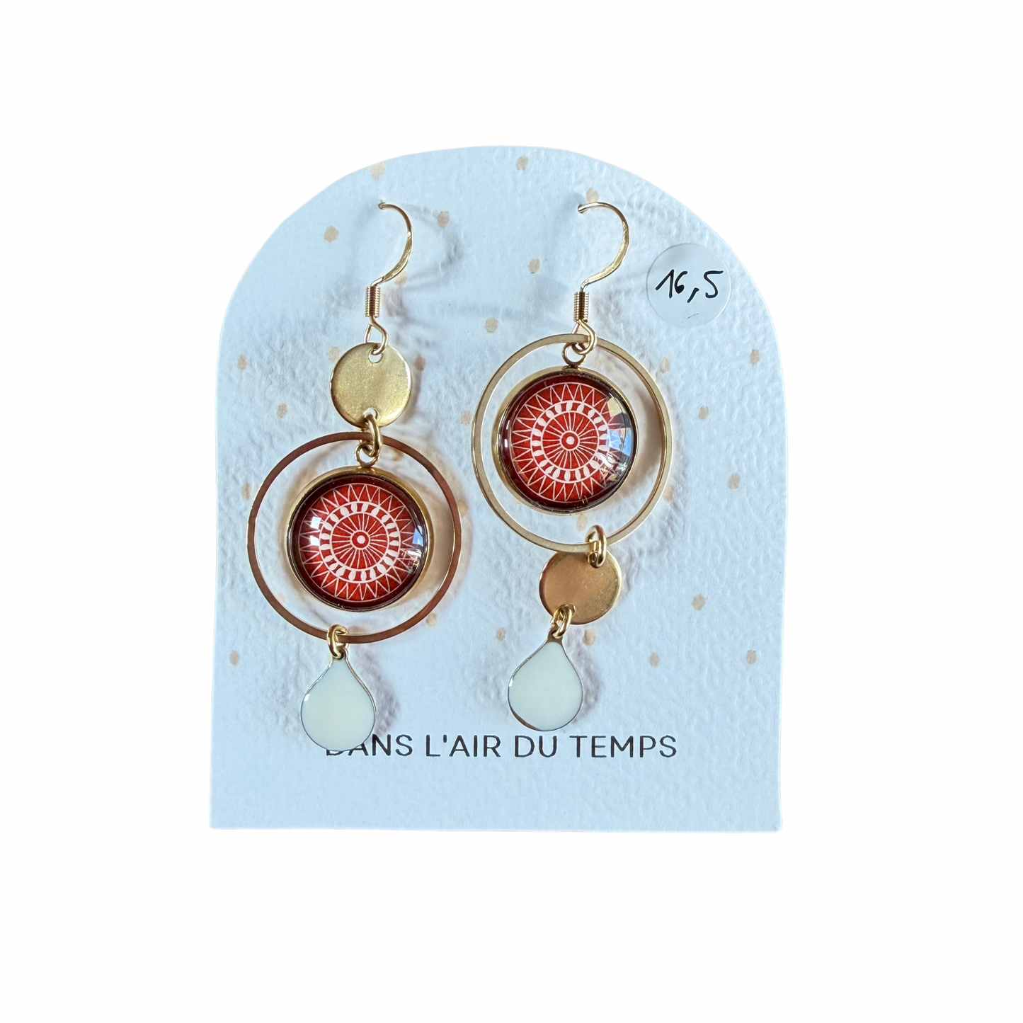Boucles d’oreilles cabochon Dans l’air du temps