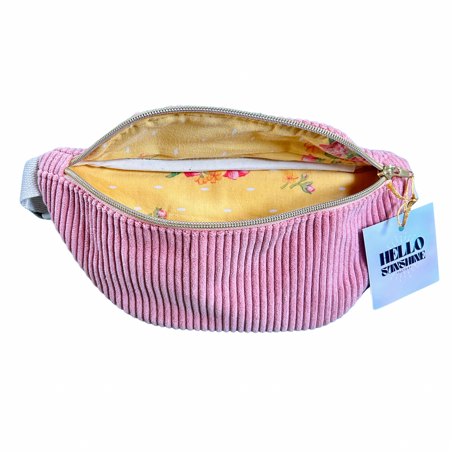 Sac banane en velours ras Hello sunshine