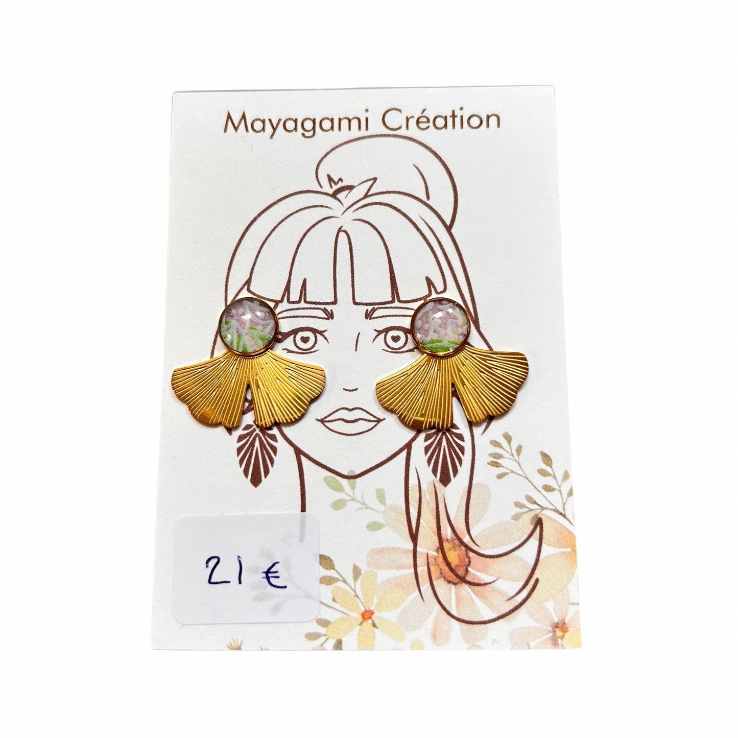Boucles d’oreilles ginkgo Mayagami création