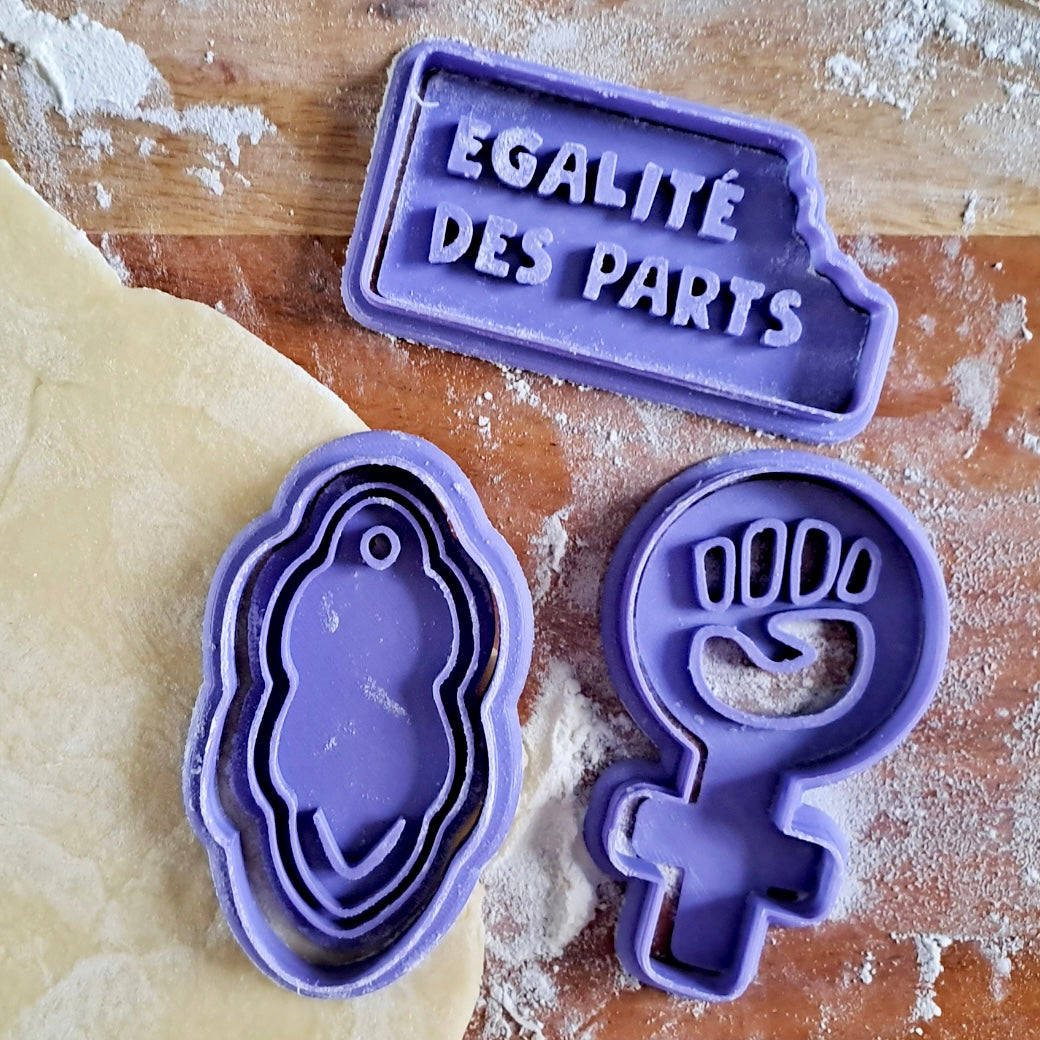 Lot de 3 emporte-pièces féministes