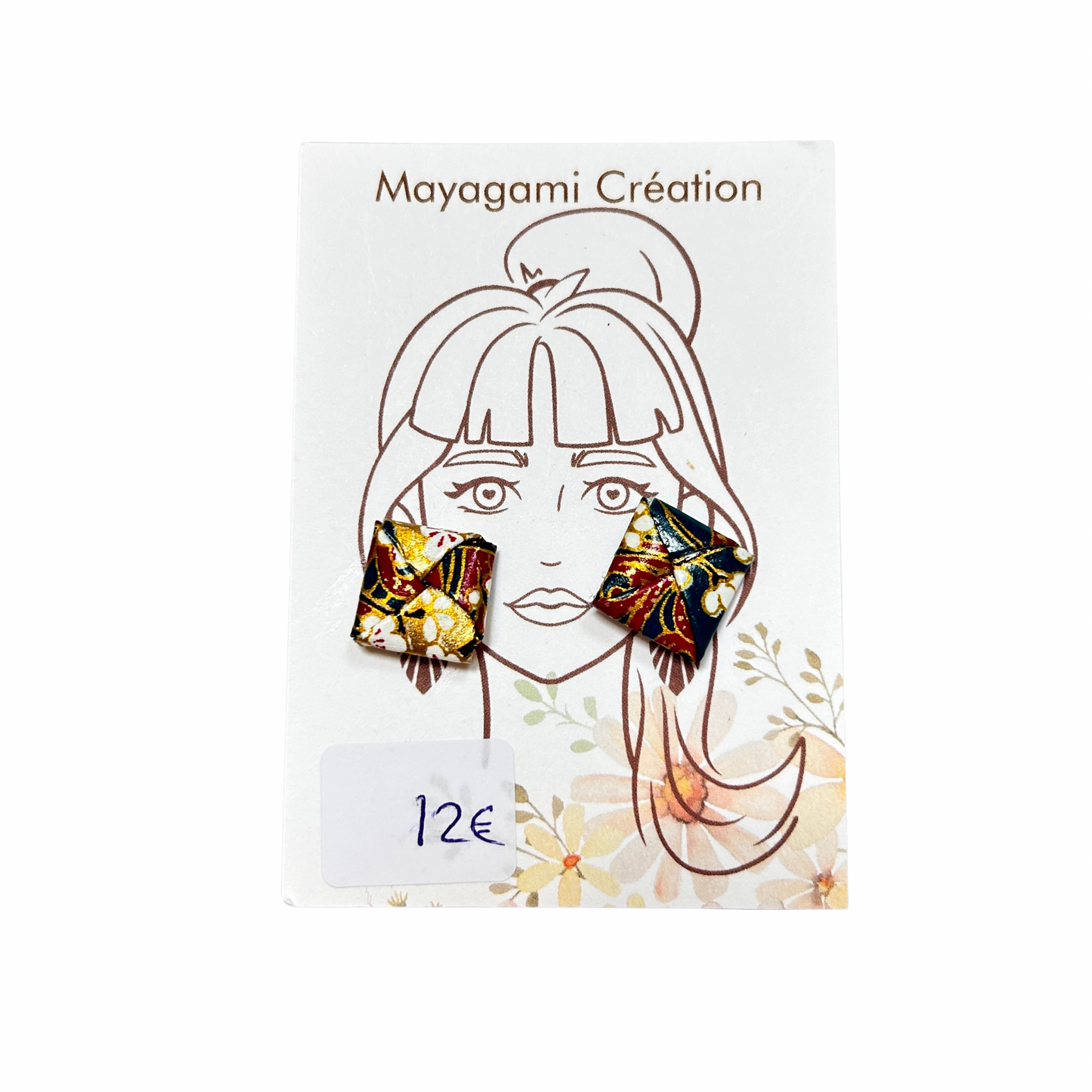 Boucles d’oreilles carrées Mayagami création