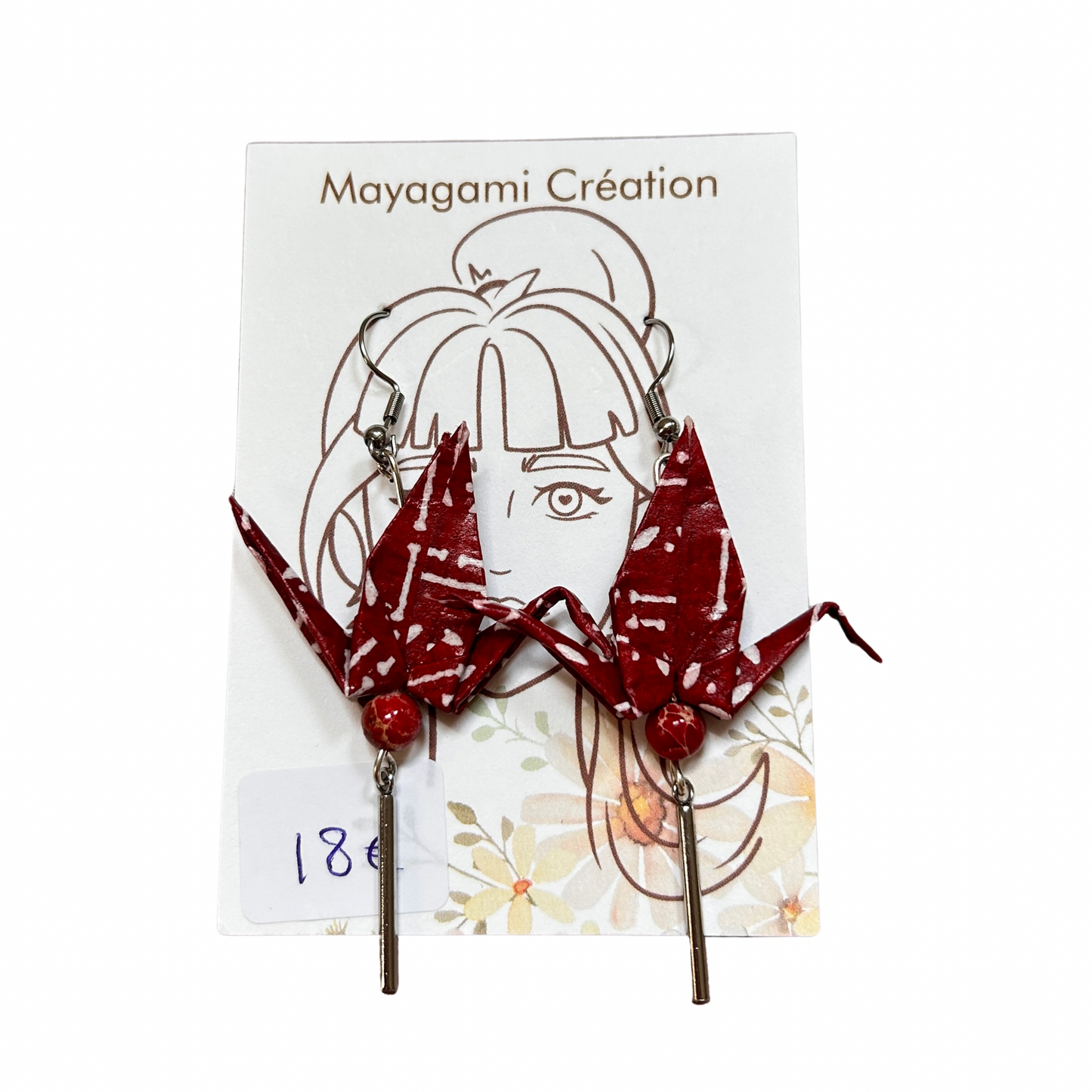 Boucles d’oreilles grue Mayagami création