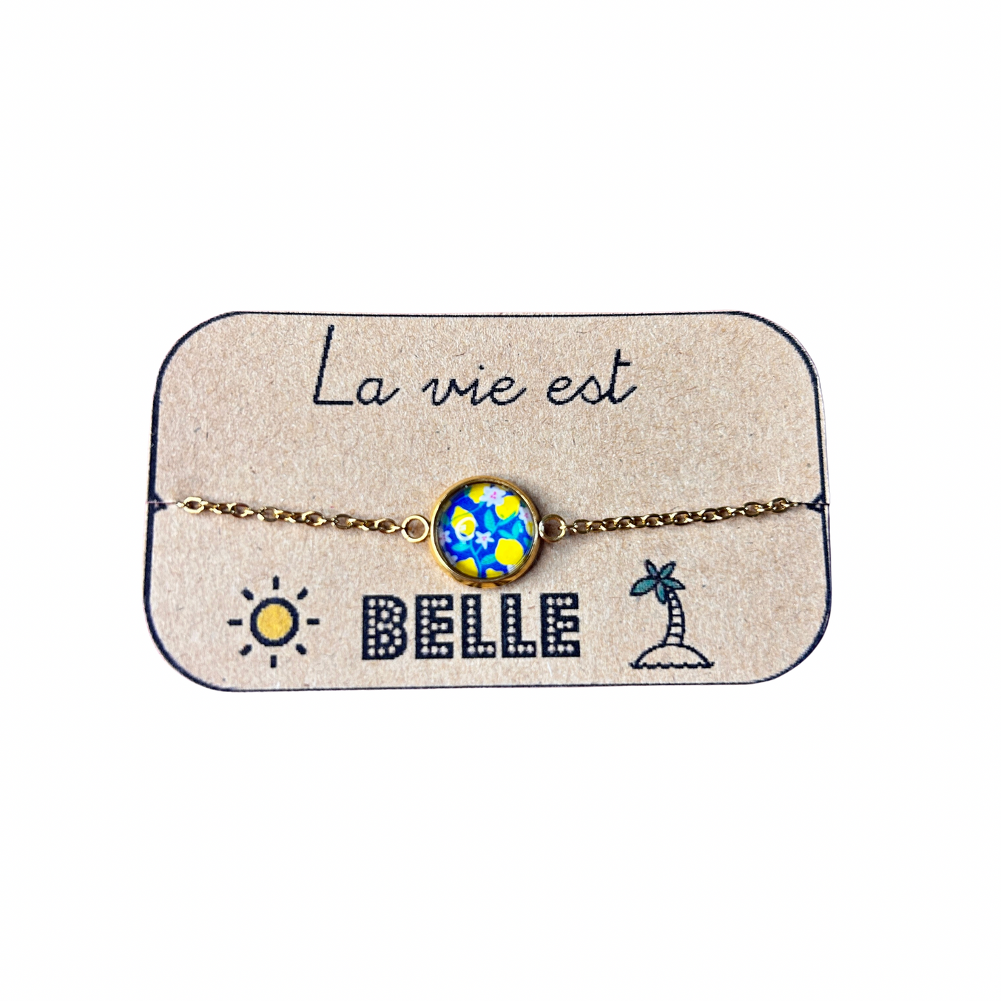 Bracelet cabochon doré Dans l’air du temps