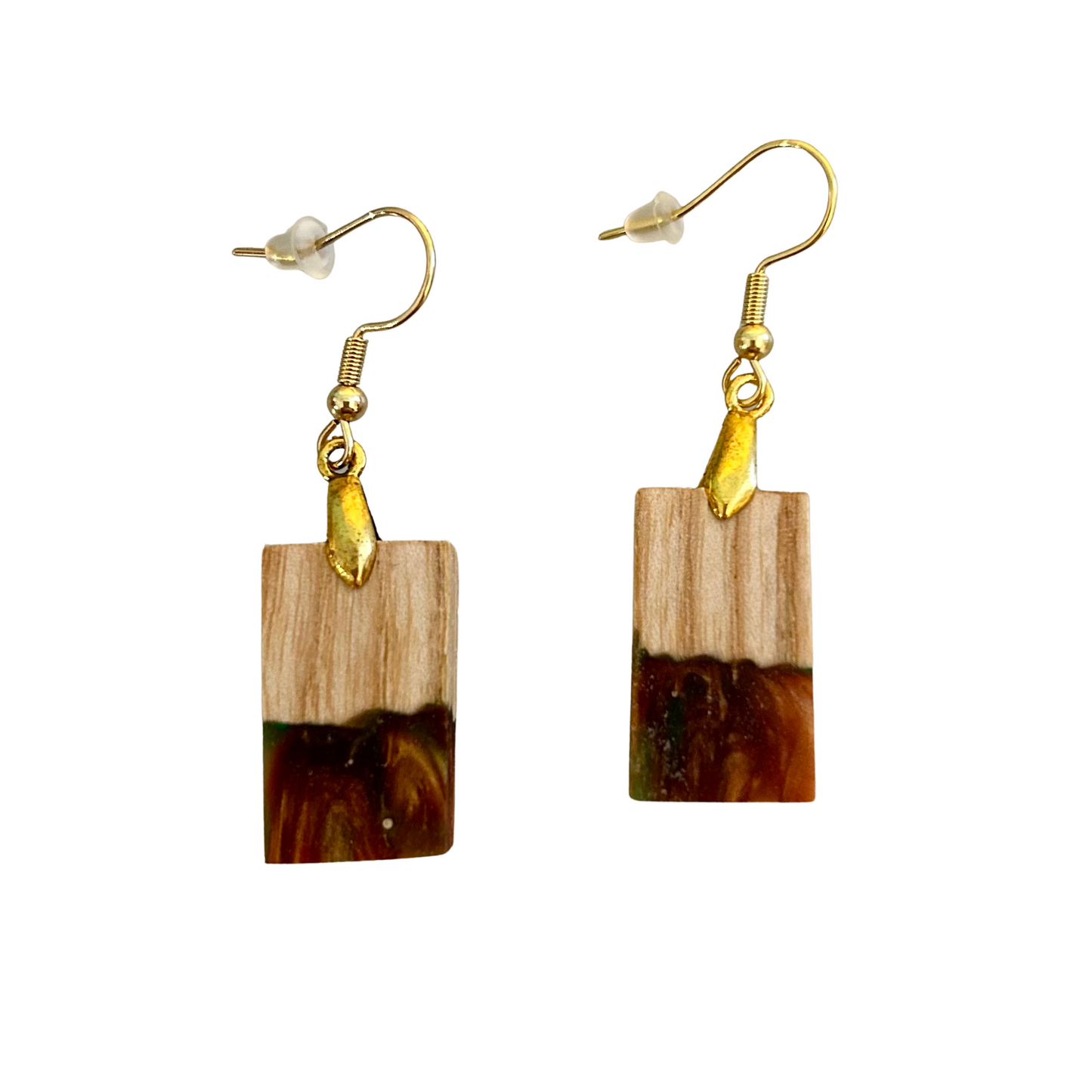Boucles d'oreilles Résine Boisée