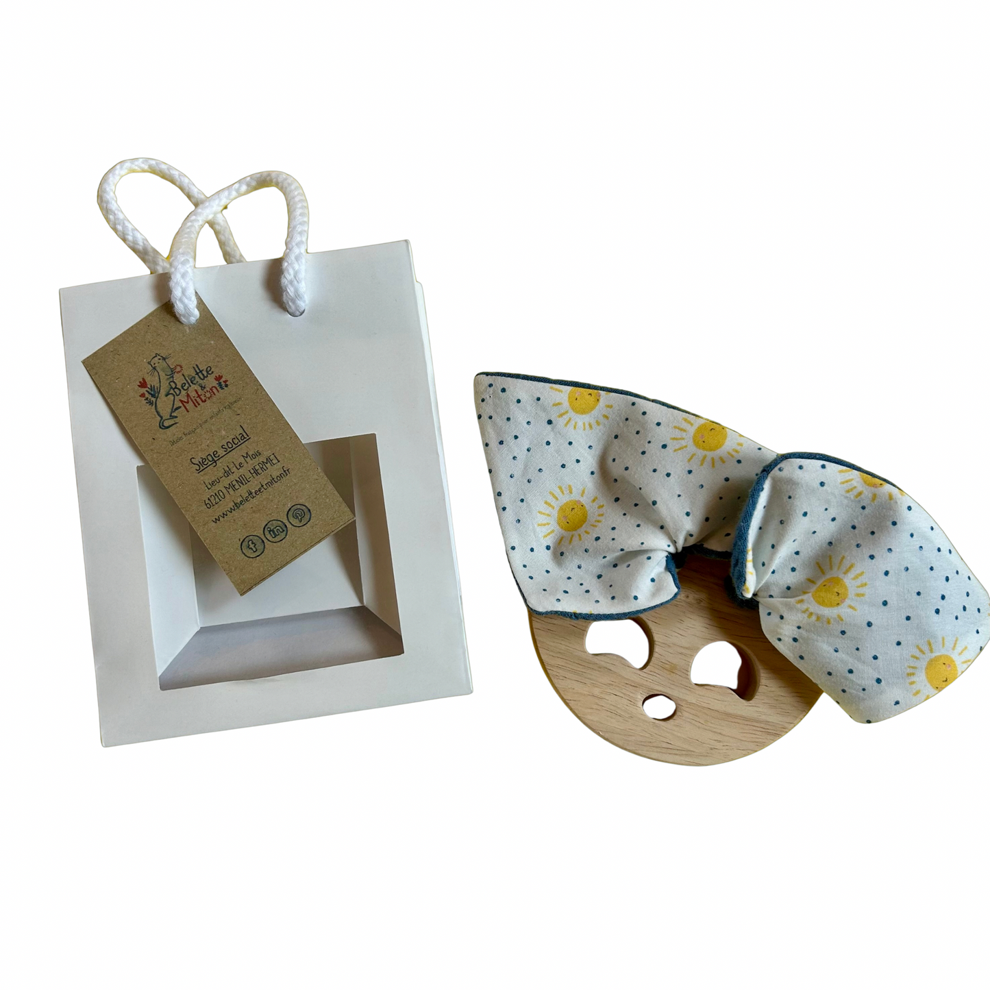 Hochet en bois Belette et miton