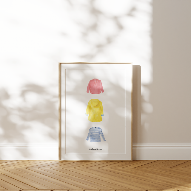 Affiche A5 illustrée à l’aquarelle Bisou iodé
