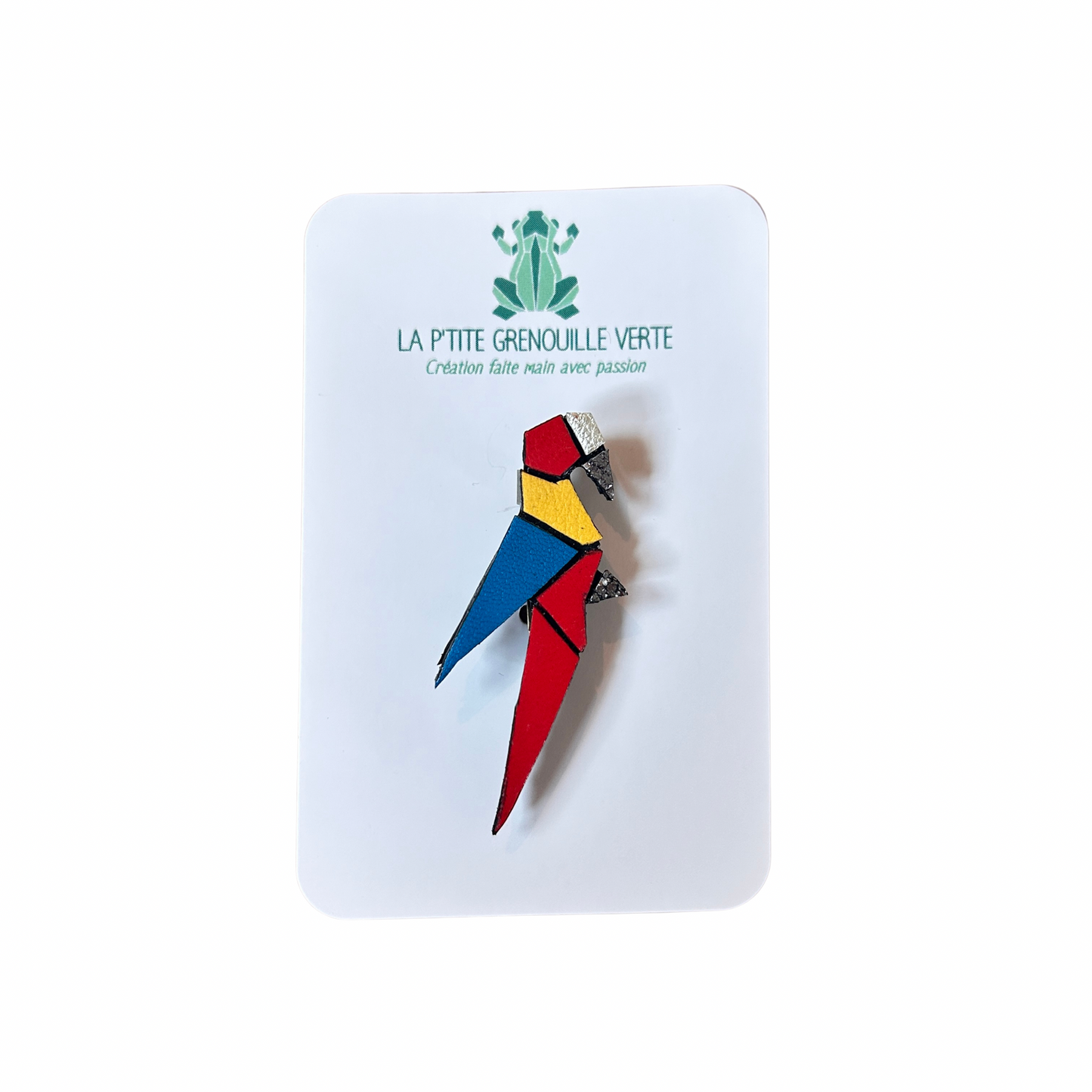 Broche Nino Le perroquet La p’tite grenouille verte