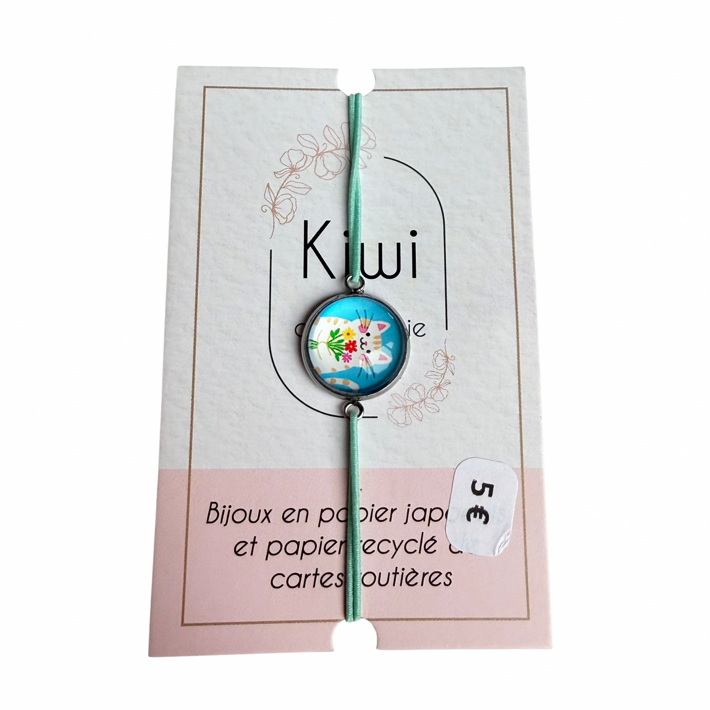 Bracelet enfant en papier japonais Kiwi & compagnie