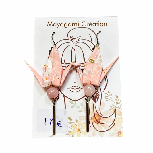 Boucles d’oreilles grue Mayagami création