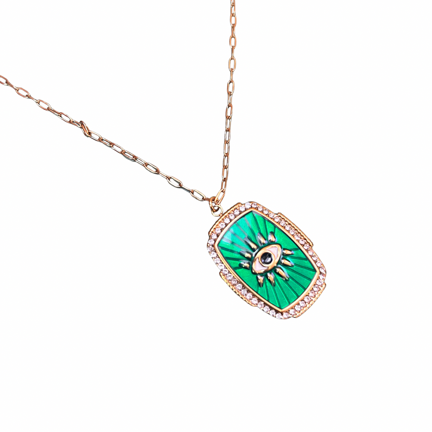 Collier médaillon coloré Lunaria