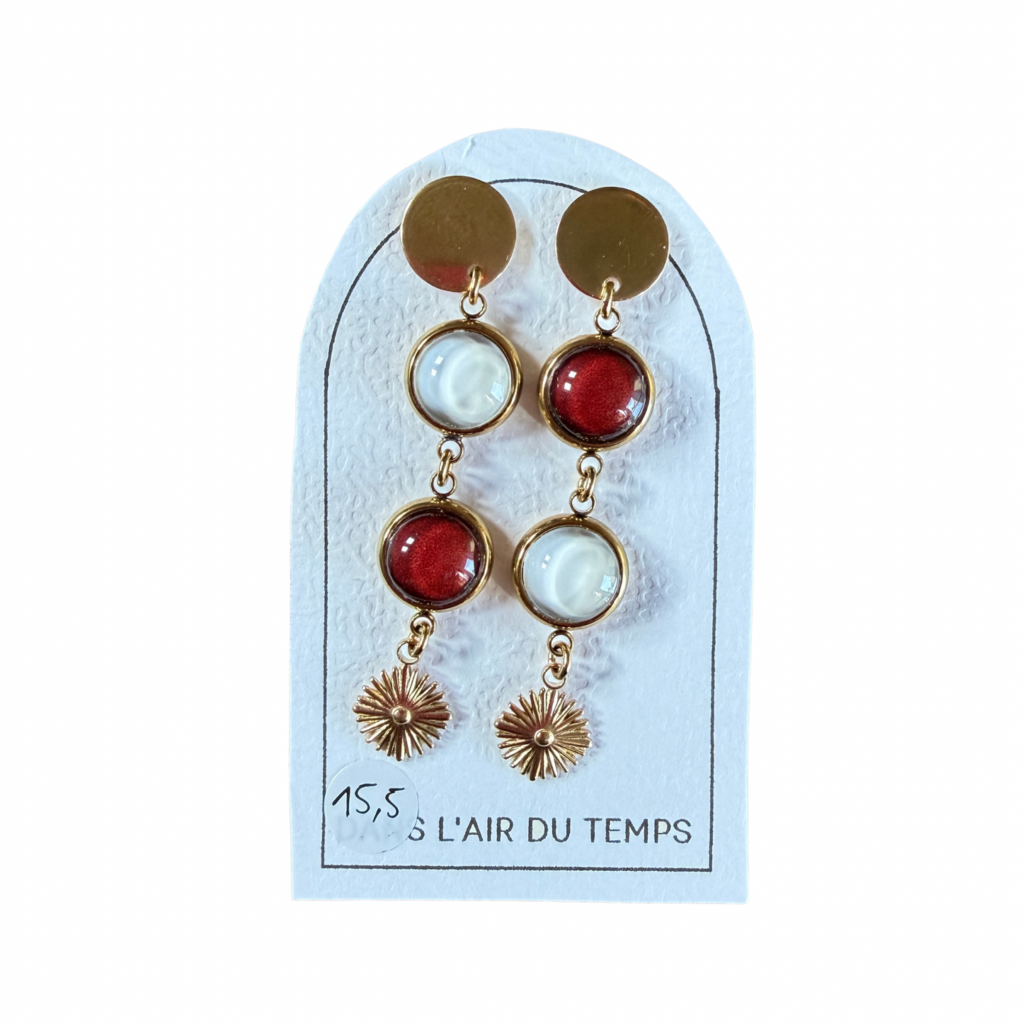 Boucles d’oreilles cabochon Dans l’air du temps