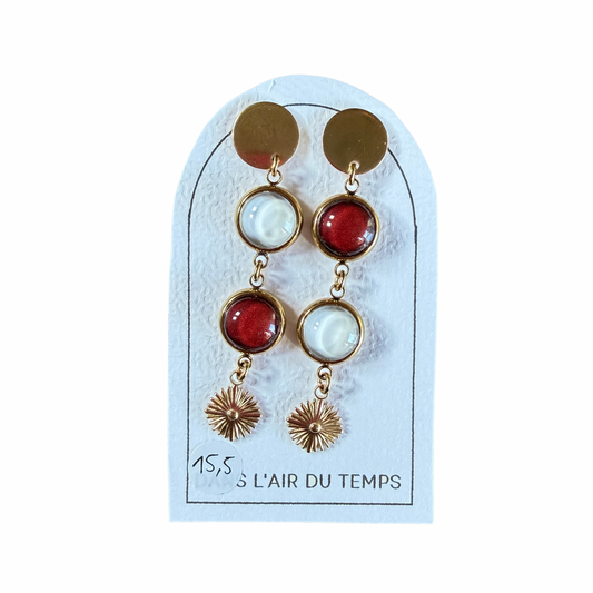 Boucles d’oreilles cabochon Dans l’air du temps