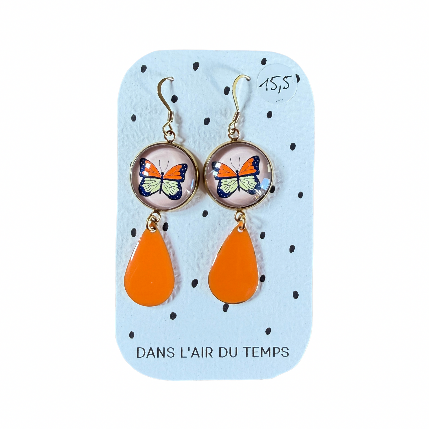 Boucles d’oreilles cabochon Dans l’air du temps