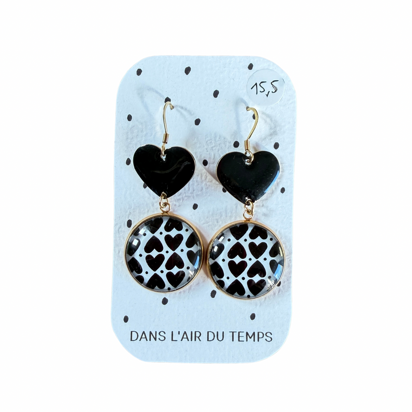 Boucles d’oreilles cabochon Dans l’air du temps