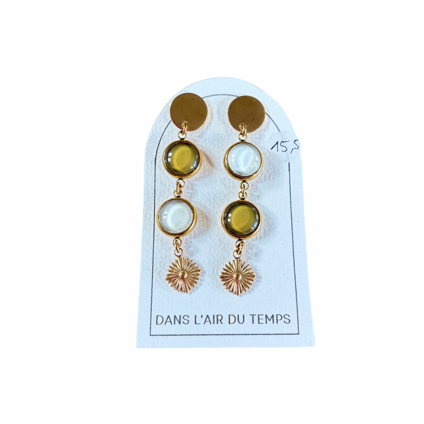 Boucles d’oreilles cabochon Dans l’air du temps
