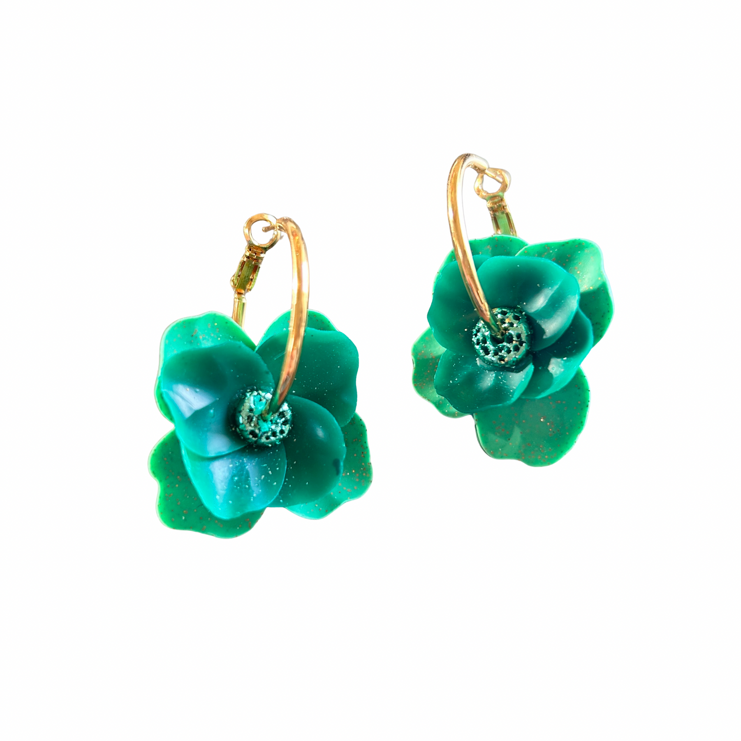 🌸 Boucles d’oreilles créoles Anémone Pistil’art