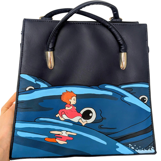 Sac noir peint à la main – Inspiré de Ponyo Obb Odd