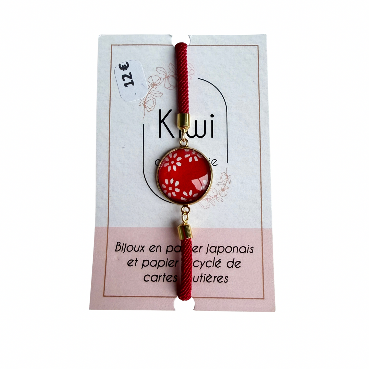 Bracelet en papier japonais Kiwi & japonais