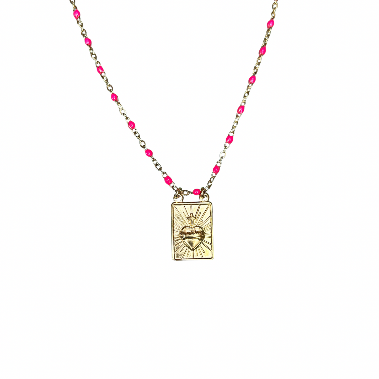 Collier pendentif perlé Lunaria