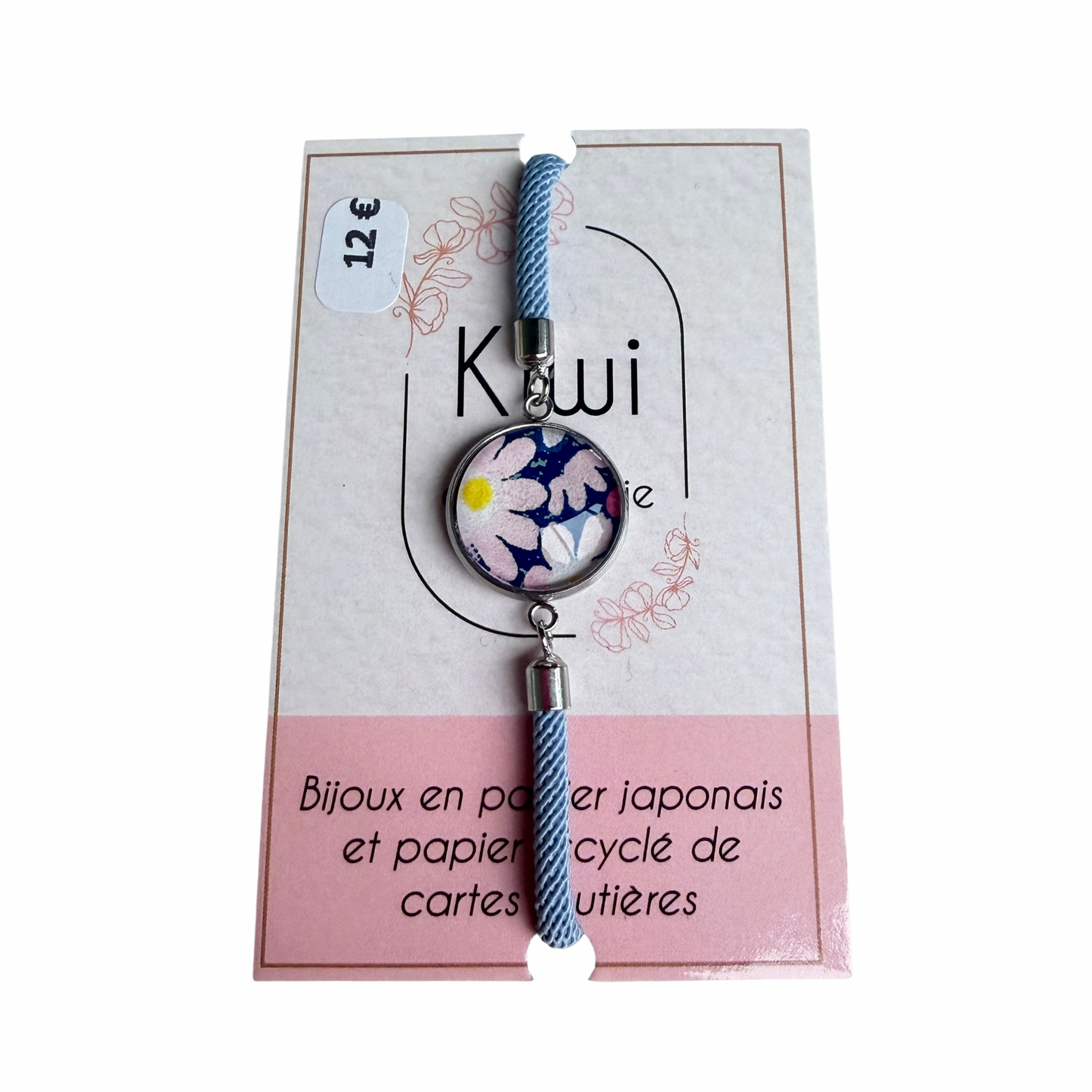 Bracelet en papier japonais Kiwi & japonais