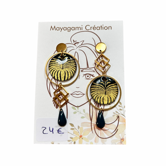Boucles d’oreilles asymétriques Mayagami création