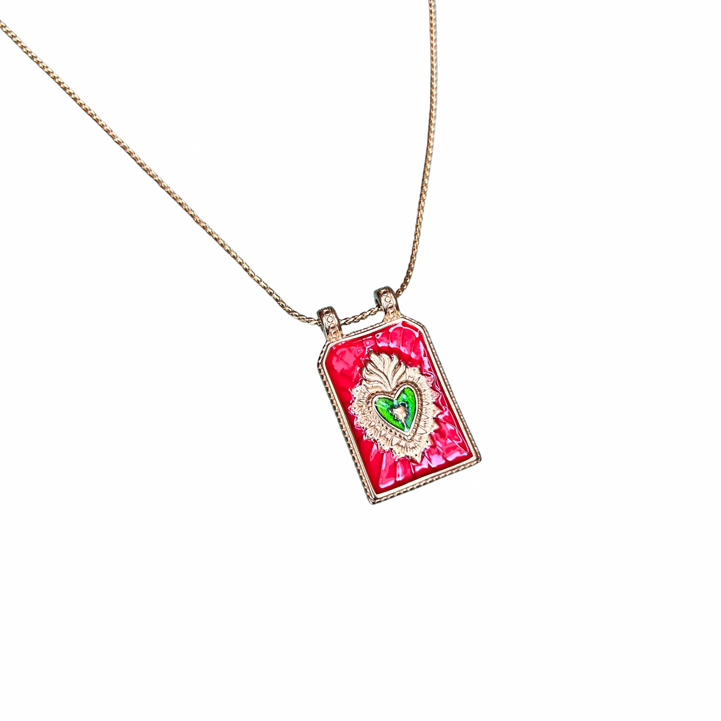 Collier médaillon coloré Lunaria