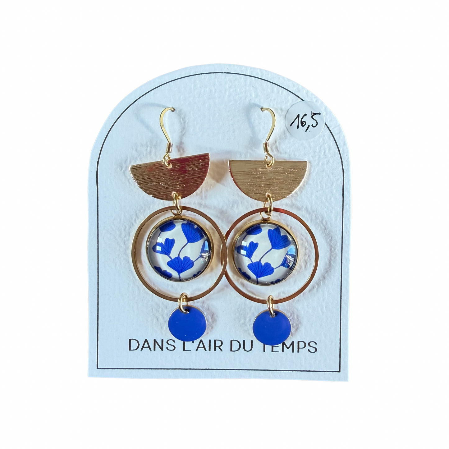 Boucles d’oreilles cabochon Dans l’air du temps
