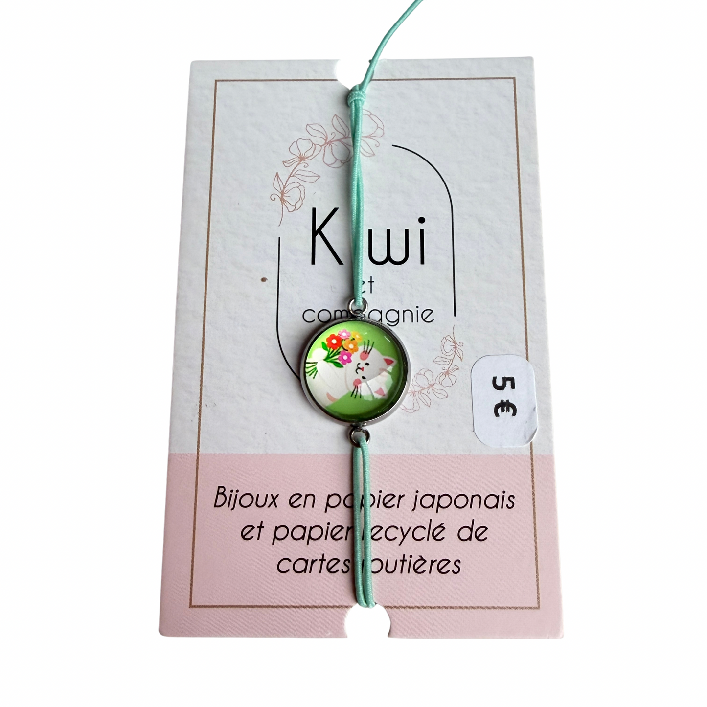 Bracelet enfant en papier japonais Kiwi & compagnie
