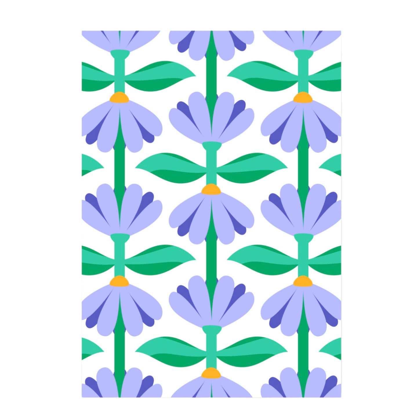 Carte A6 marguerites bleues Yuna illustrations