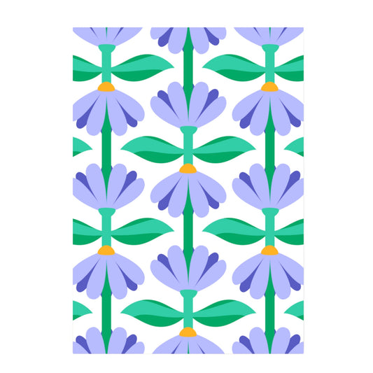 Carte A6 marguerites bleues Yuna illustrations