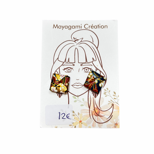 Boucles d’oreilles carrées Mayagami création