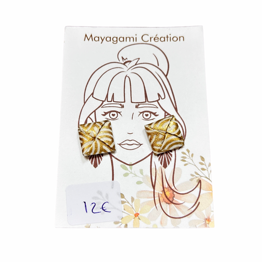 Boucles d’oreilles carrées Mayagami création