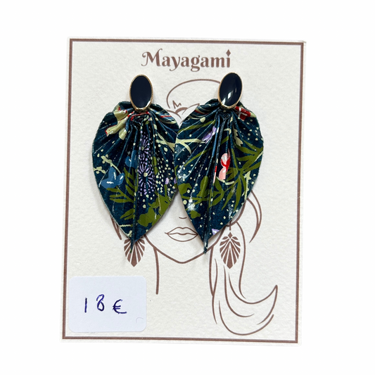 Boucles d’oreilles feuille Mayagami création