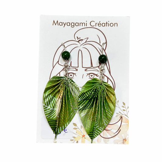 Boucles d’oreilles feuille Mayagami création