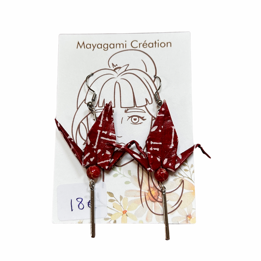 Boucles d’oreilles grue Mayagami création