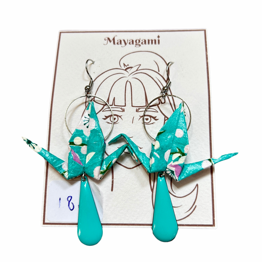 Boucles d’oreilles grue Mayagami création