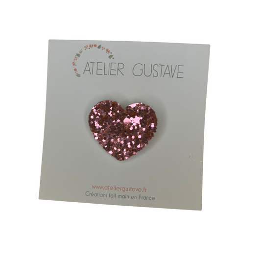 Broche cœur paillettes