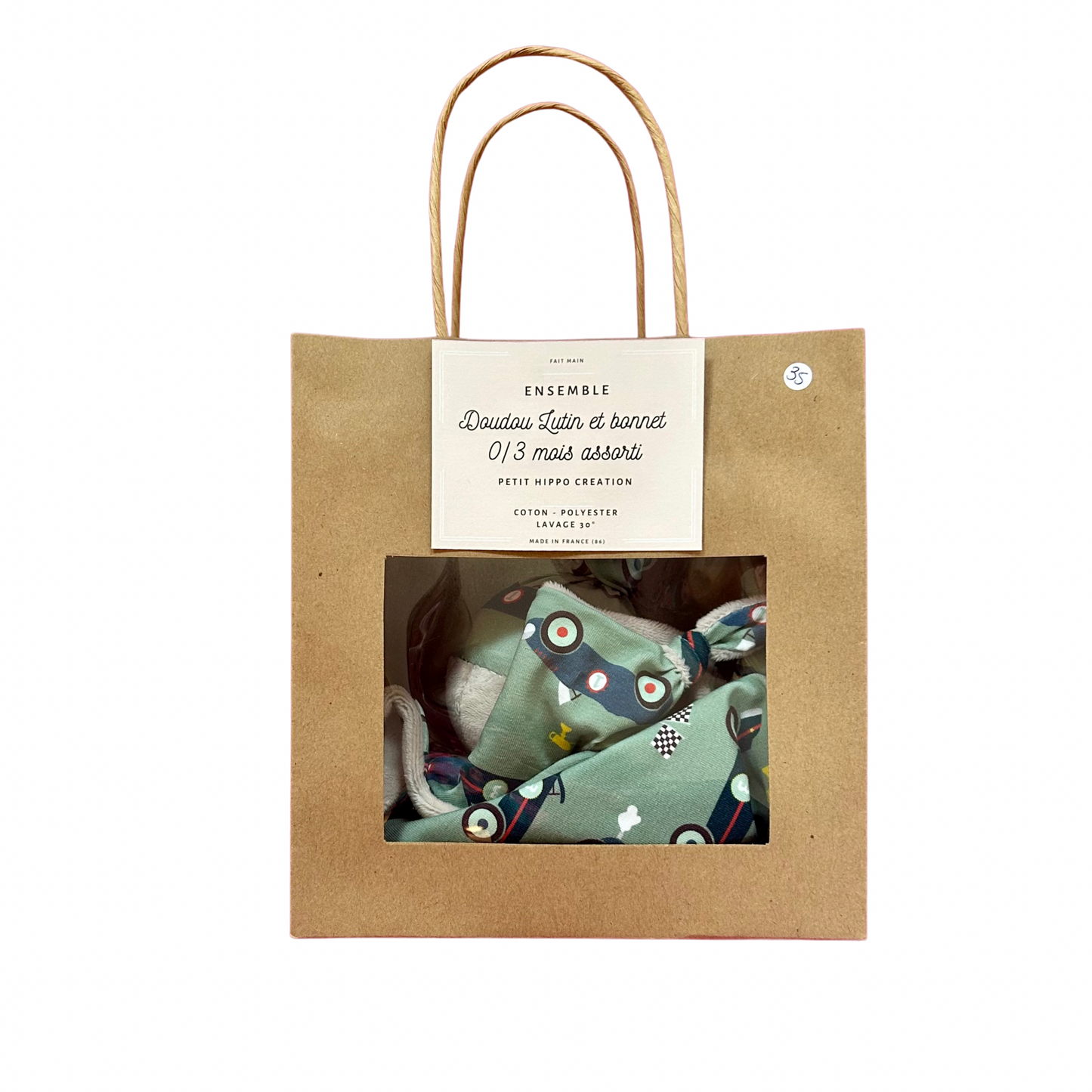 Kit doudou & bonnet Petit Hippo