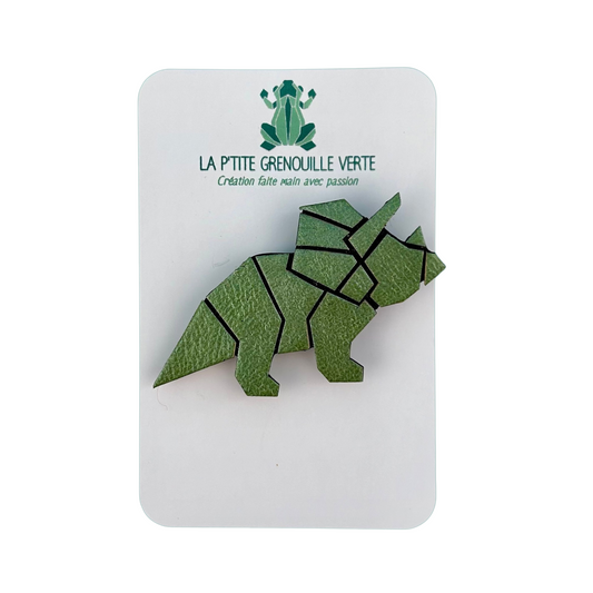 Broche Tricératops La p'tite grenouille verte