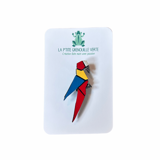 Broche Nino Le perroquet La p’tite grenouille verte