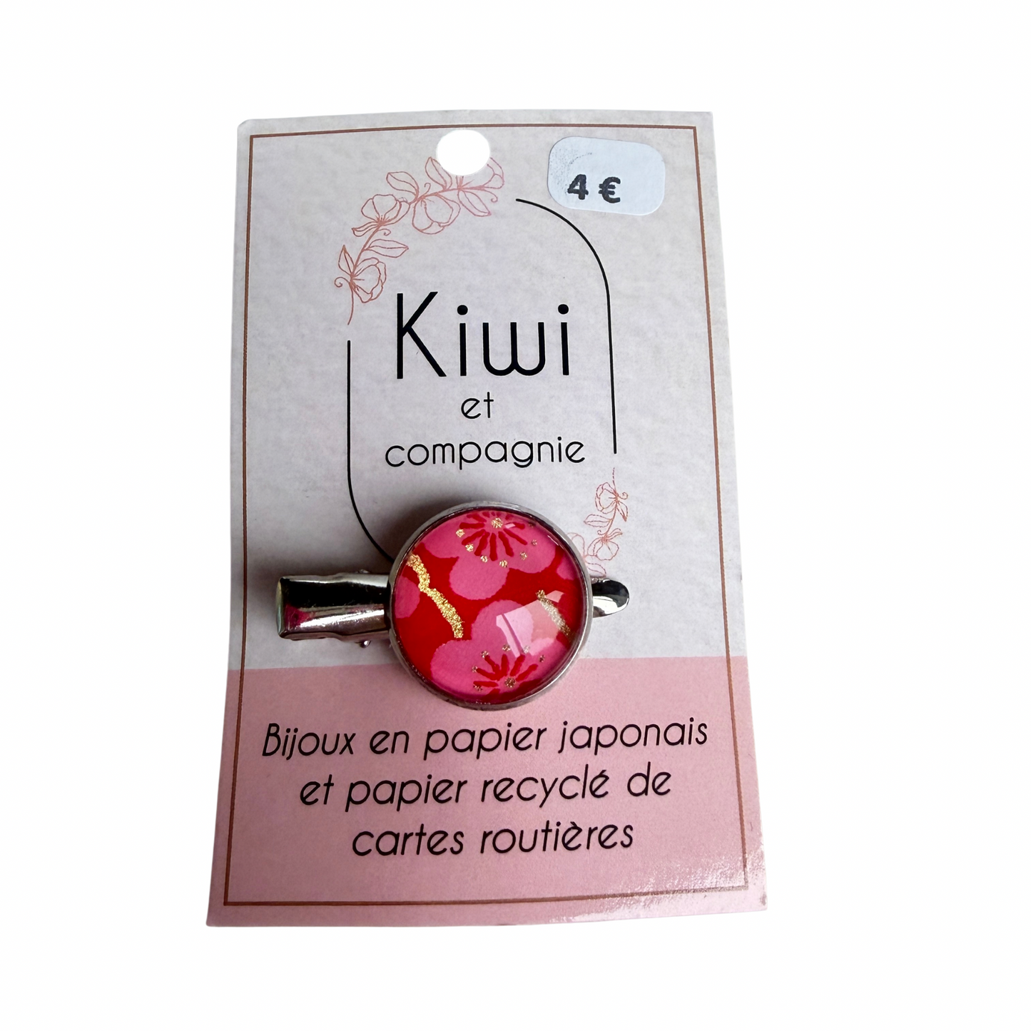 Barrette en papier japonais Kiwi & compagnie